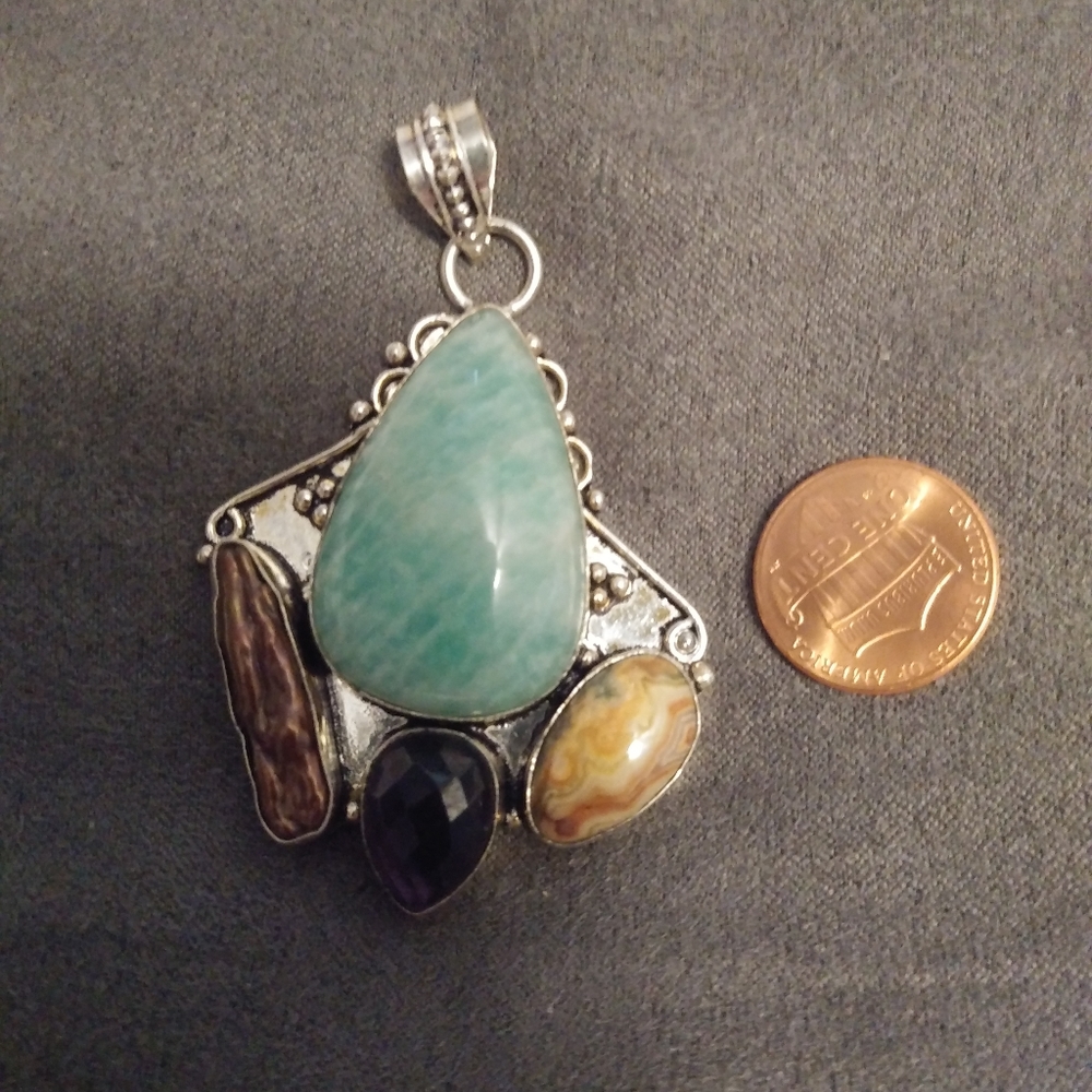 Multistone Sterling Silver Pendant - image 4